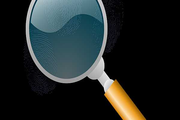 Fingerprint under a magnifying glass